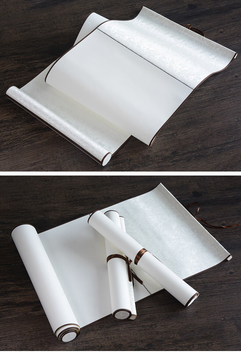 精装裱生宣纸空白画轴半生半熟卷轴空白纸书法作品纸国画专用创作纸