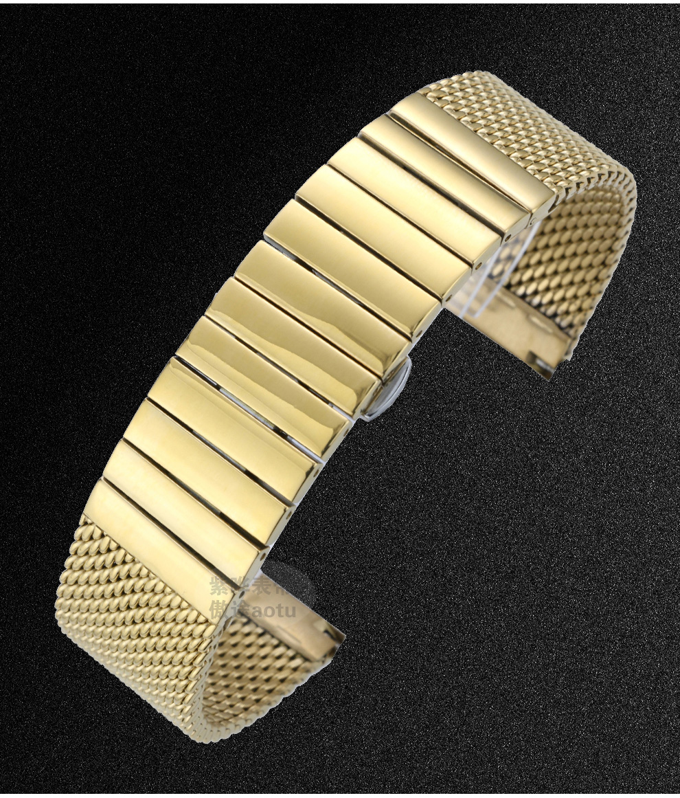 浩米米兰尼斯精钢代用 22mm米兰带编织钢带 万国葡萄牙7日链不锈钢