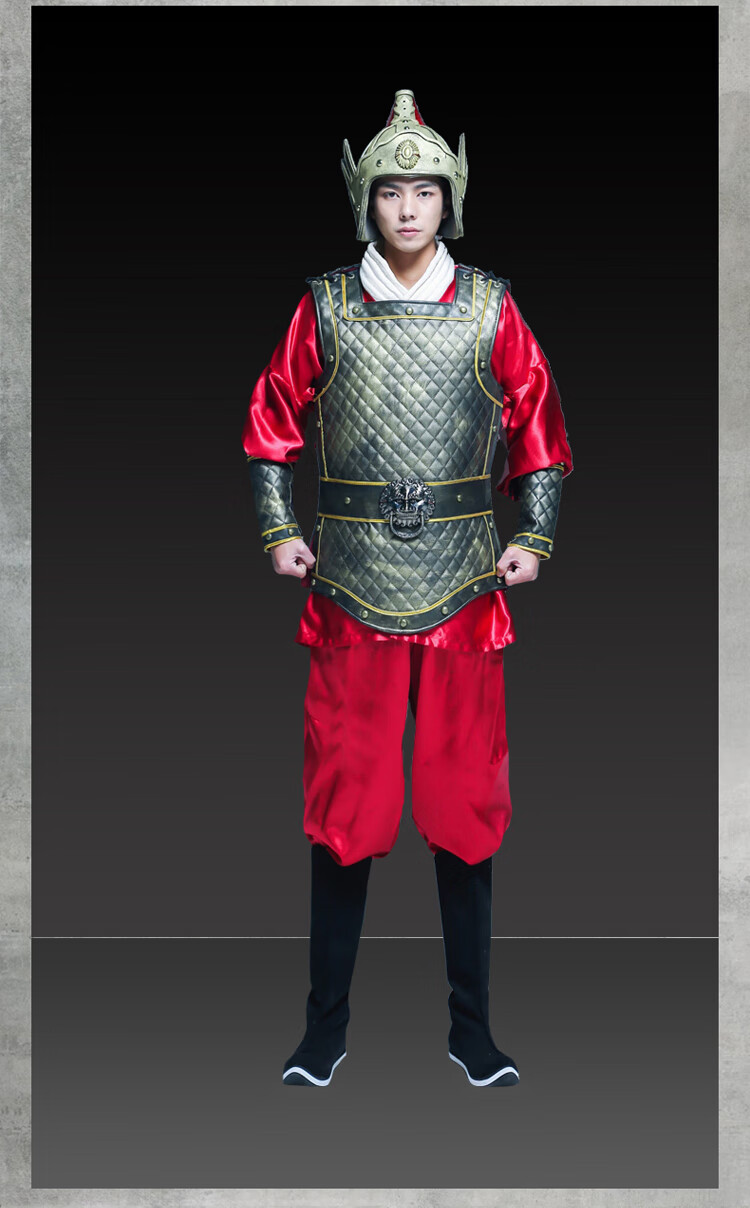 铠甲古代将盔甲可穿赵子龙盔甲古装将演出服真人铠甲服装黑色披风均码