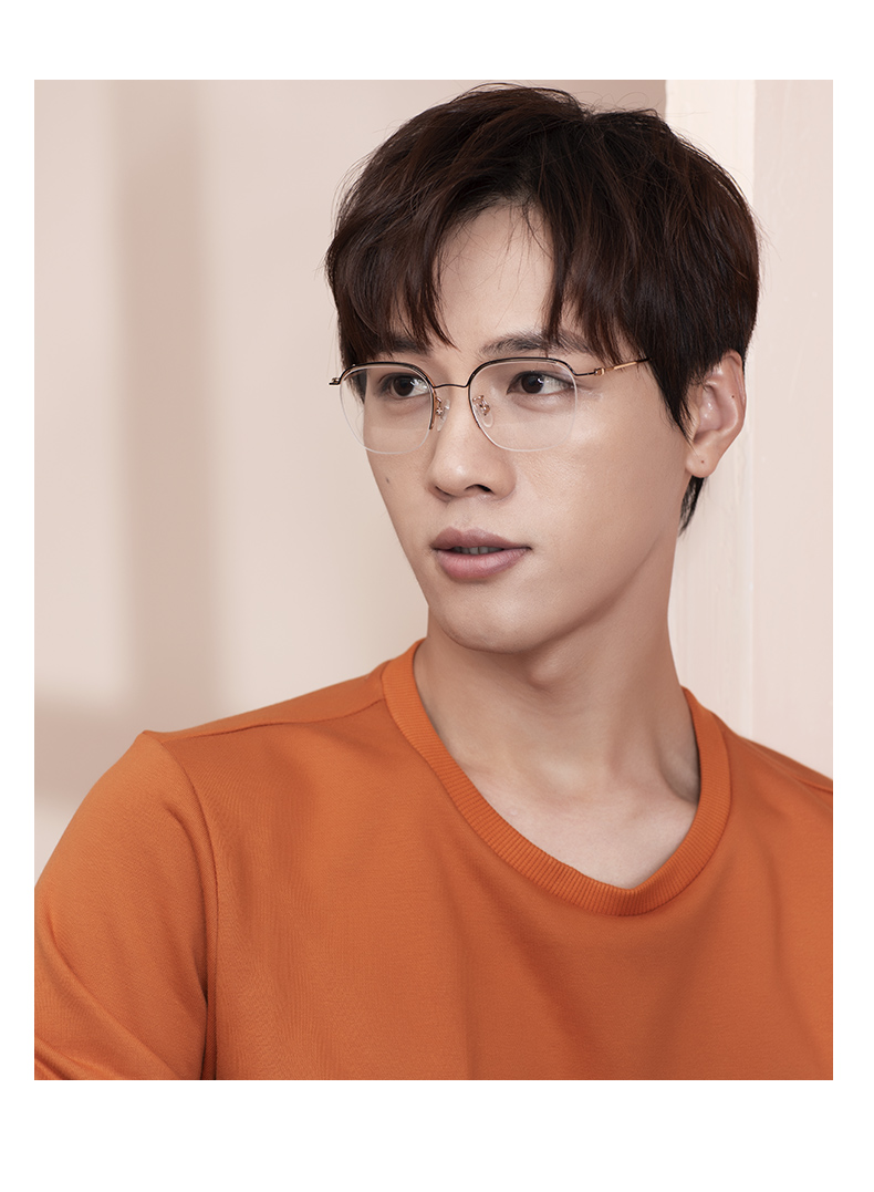 欧野oyea近视眼镜男眼睛框女韩版潮有度数半框眼镜男蝶可配近视3635z