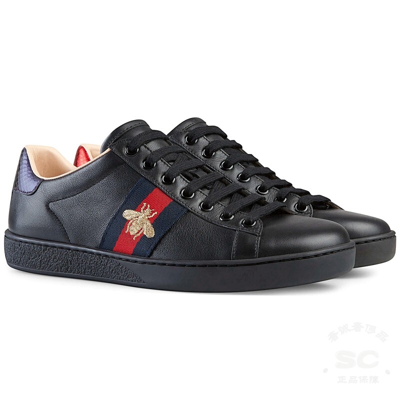 【保价618】【品质保证】gucci古驰男鞋 男士小蜜蜂低帮蜜蜂刺绣运动