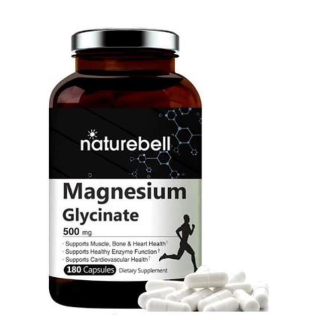 现货美国magnesiumglycinate甘氨酸镁睡眠500mg180粒