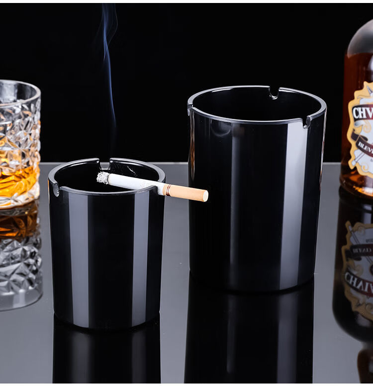 员创密胺酒吧烟灰缸ins潮流ktv网咖酒店网吧创意防风个性大号黑色烟缸