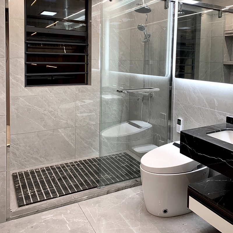 洁尔嘉石材板 浴室淋浴房地石大理石天然防滑拉槽定制人造卫生间地面