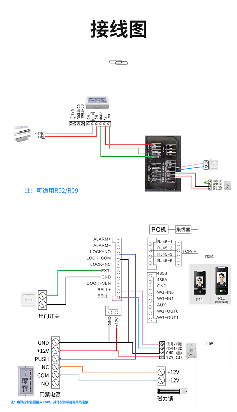 kob门禁说明书接线图图片