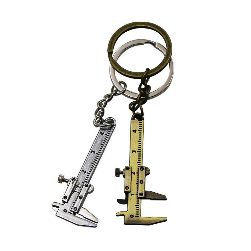 迷你游标卡尺便携工具钥匙扣挂件测量工具创意钥匙扣链仿真扳手游标
