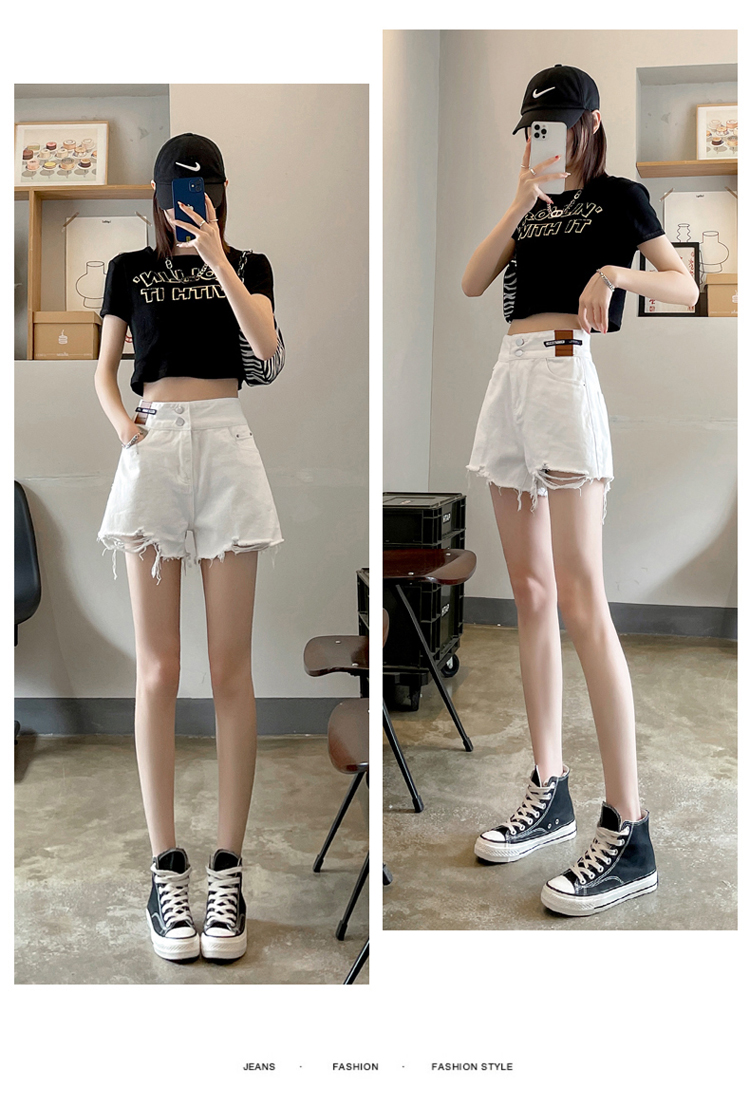 欧丝卡2022新款牛仔短裤女宽松超短高腰女士外穿五分裤夏季休闲女生
