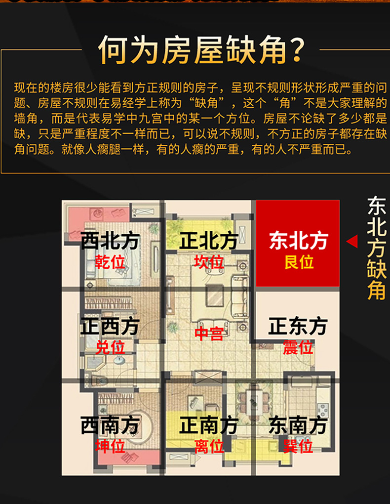 吉运连连桃木八卦补角牌五帝钱铜葫芦房屋缺角挂件震巽离坤兑乾坎艮卦