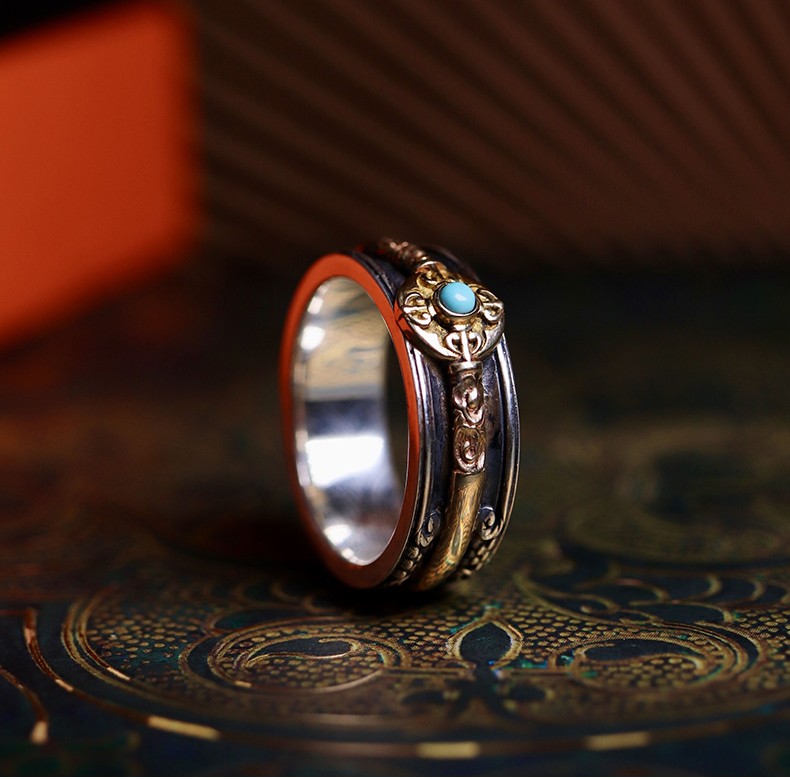 御大师 【一生所爱】降魔指环18刚降魔杵复古戒指 大话西游情侣 (一生