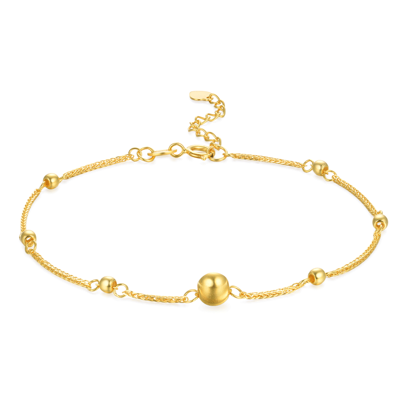 佐卡伊 黄18k金手链时尚简约女士手镯手链送给女友 现货