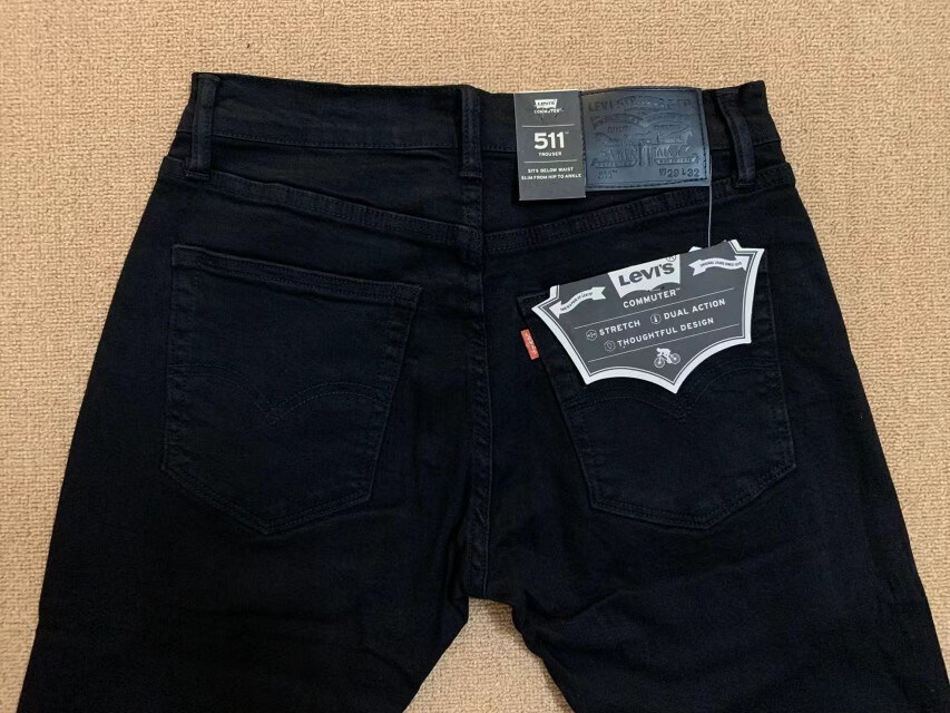 夏季薄款李维斯牛仔裤男 levis511修身小脚弹力休闲牛仔长裤 黑色 33