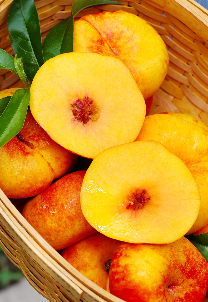 黄金油蟠桃蒙阴黄油扁桃新鲜现摘5斤水果蜜桃子非毛红桃黄扁桃4黄金油