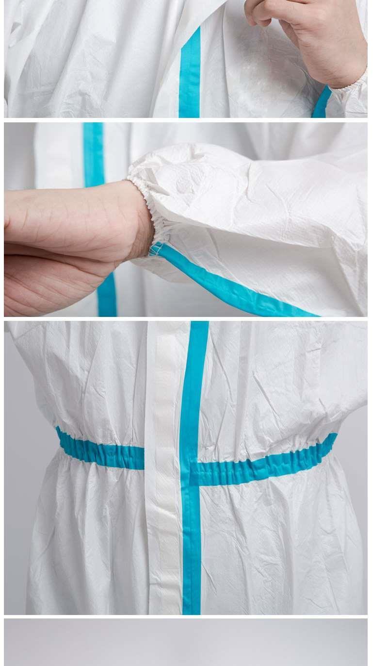 全身连体防护服一次性带帽生化隔离衣防飞沫加厚防护外套白色3xl1501