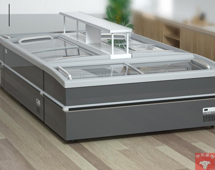 冰柜商用大容量无霜展示柜冷藏冷冻保鲜透明玻璃卧式超市组合岛柜定制