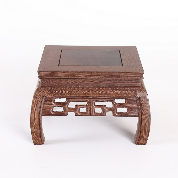 脚方形底座红木工艺品摆件盆景家居多款长方实木木托抱脚正方二号14cm