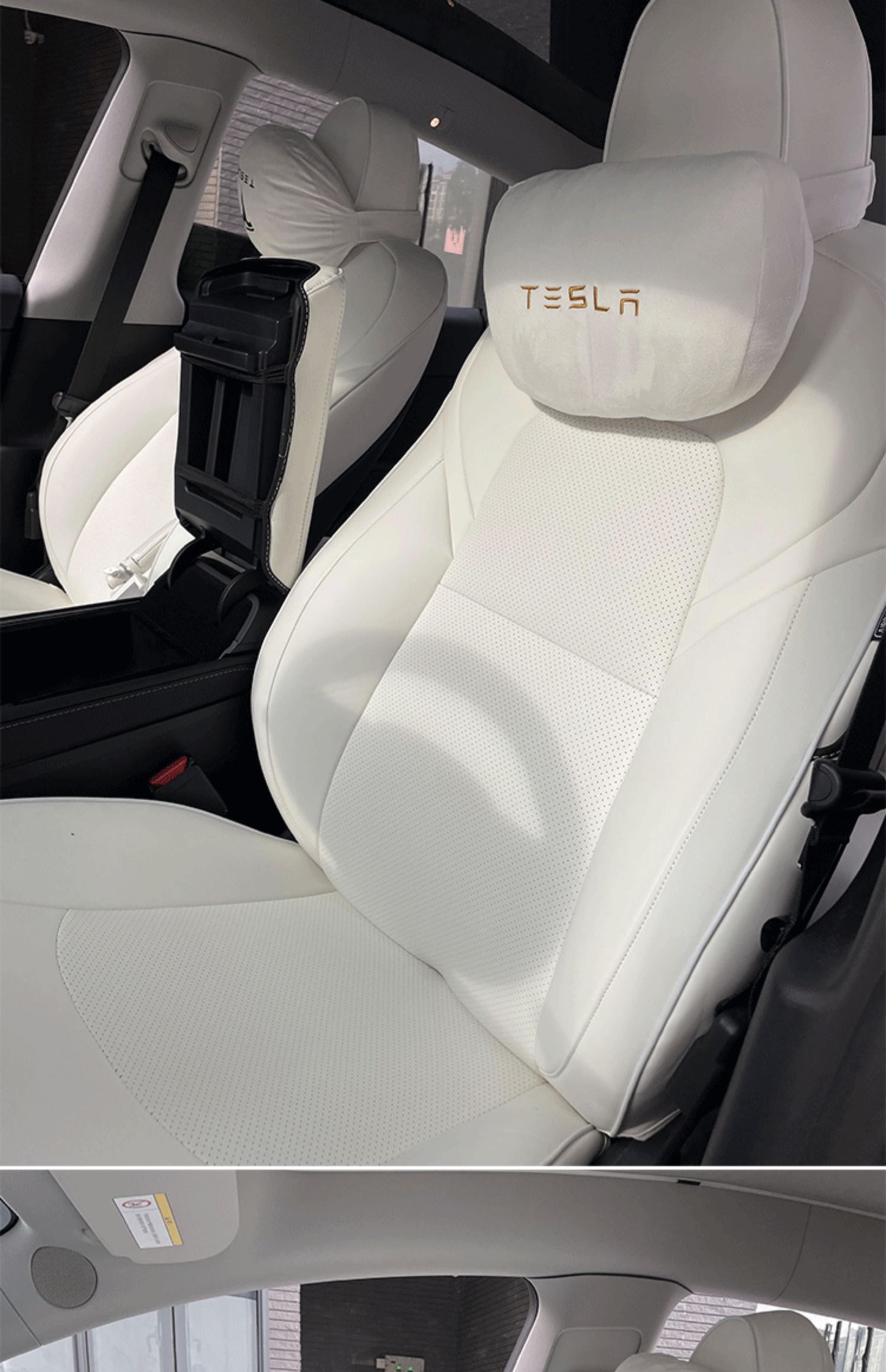 适用于特斯拉model3/y专用座套全包坐垫四季白色座椅套定制 model3