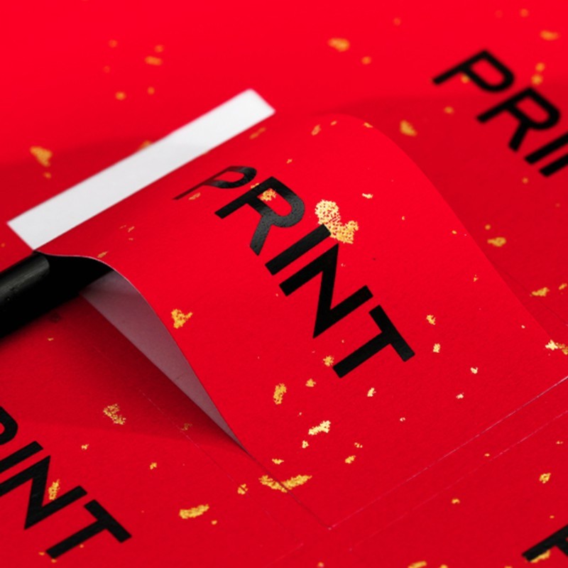 艾卡斯万年洒金红宣纸a3a4空白打印贴纸茶叶商标酒标特种纸不干胶定制