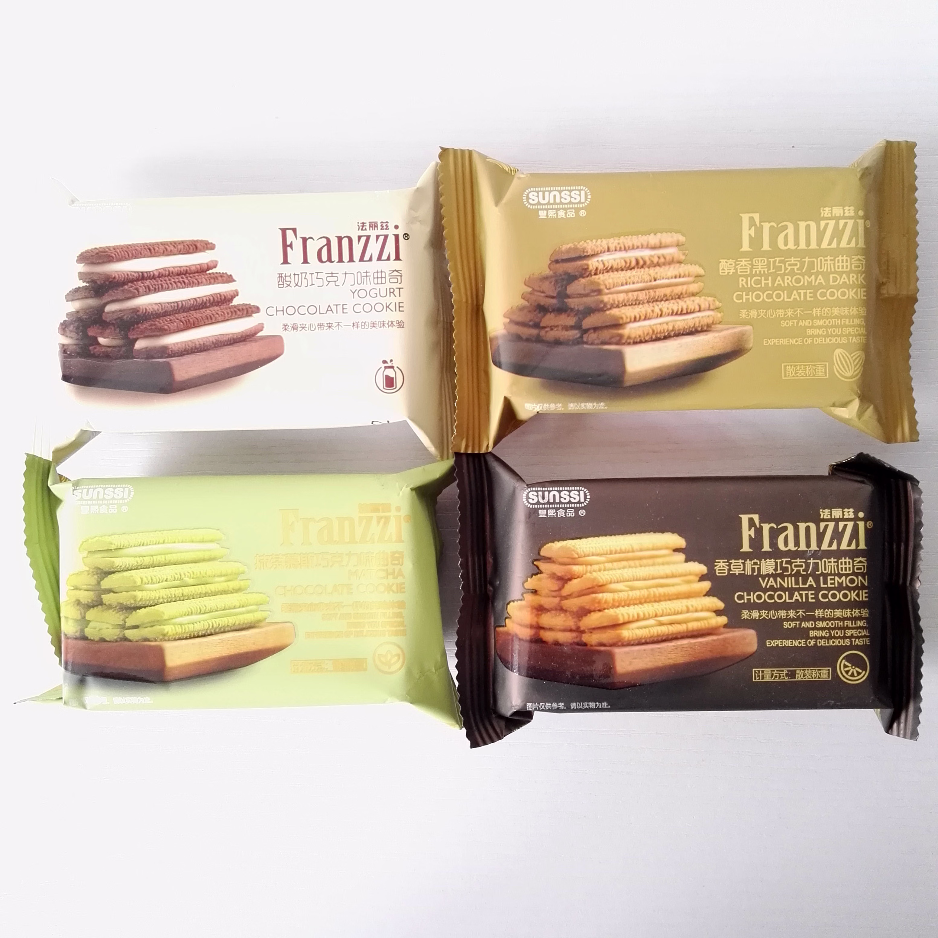 sunssifood香草酸奶巧克力曲奇sunssi饼干芝士巧克力味食品法兰兹食