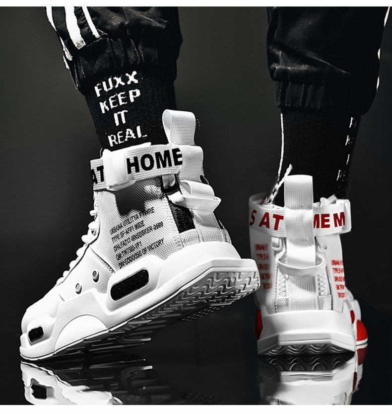 男鞋空军怒吼一号天尊鞋子增高潮鞋帆布鞋春季黑色运动高帮鞋夏季板鞋