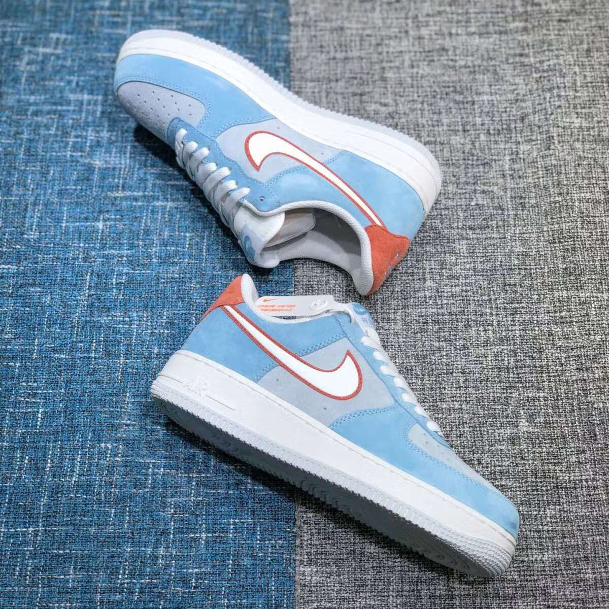 【耐克nike】aj男女款lowapos07酒红白云蓝反光勾空军一号滑板鞋