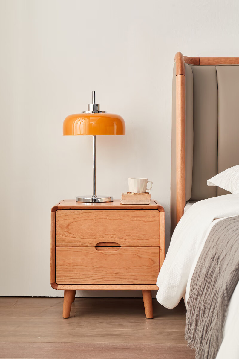 纽菲乐北美樱桃木全实木床头柜卧室家具樱桃木床头柜1504050cm