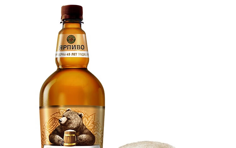 俄罗斯原装进口棕熊琥珀啤酒大桶装小麦麦芽精酿无添加1250ml 烈性