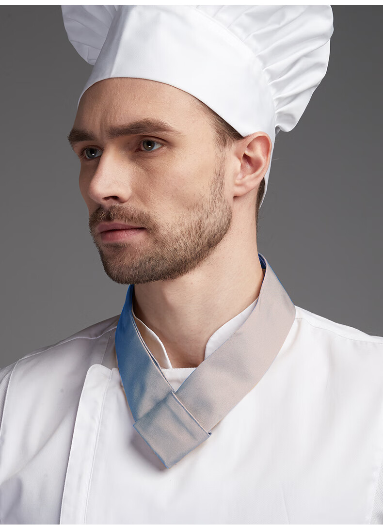 小胥 酒店厨师工作领巾厨房厨师长领结男时尚汗巾红色西餐服务员围巾