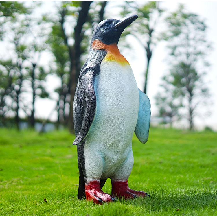 室外仿真企鹅摆件雕塑玻璃钢动物模型海洋馆道具冰雪世界主题装饰a款