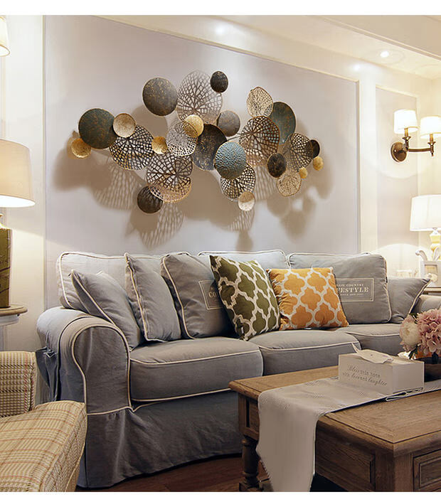 轻奢高端现代简约北欧铁艺壁饰墙面装饰品样板间客厅沙发背景墙上挂件