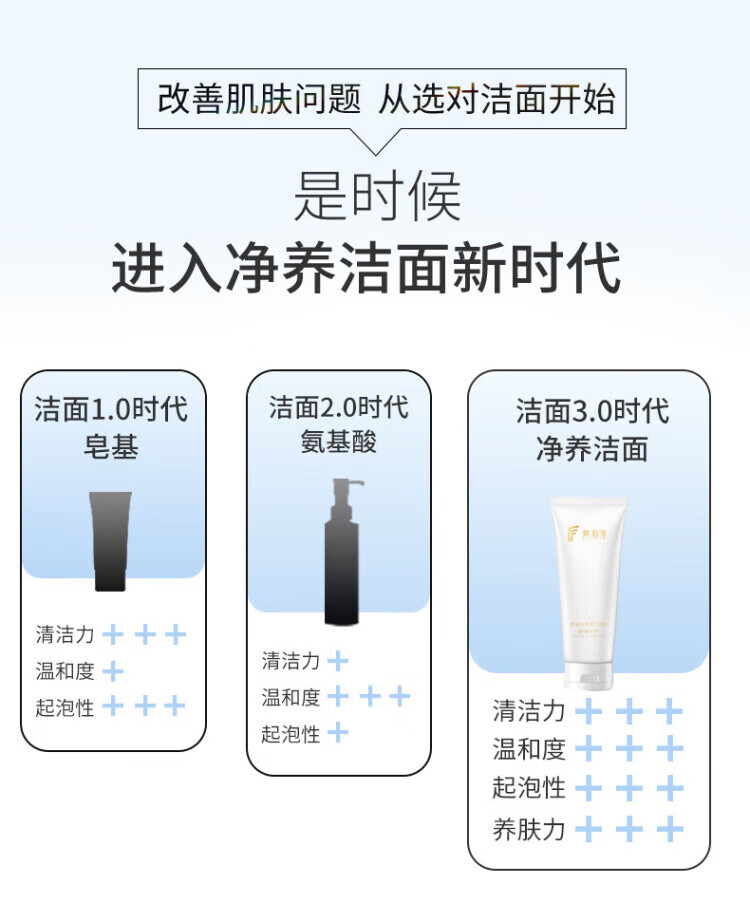 肤泊漫洗面奶氨基酸净透洗面奶温和深层清洁毛孔男女敏感肌 1支*100g 养肤洁面乳 100g/支