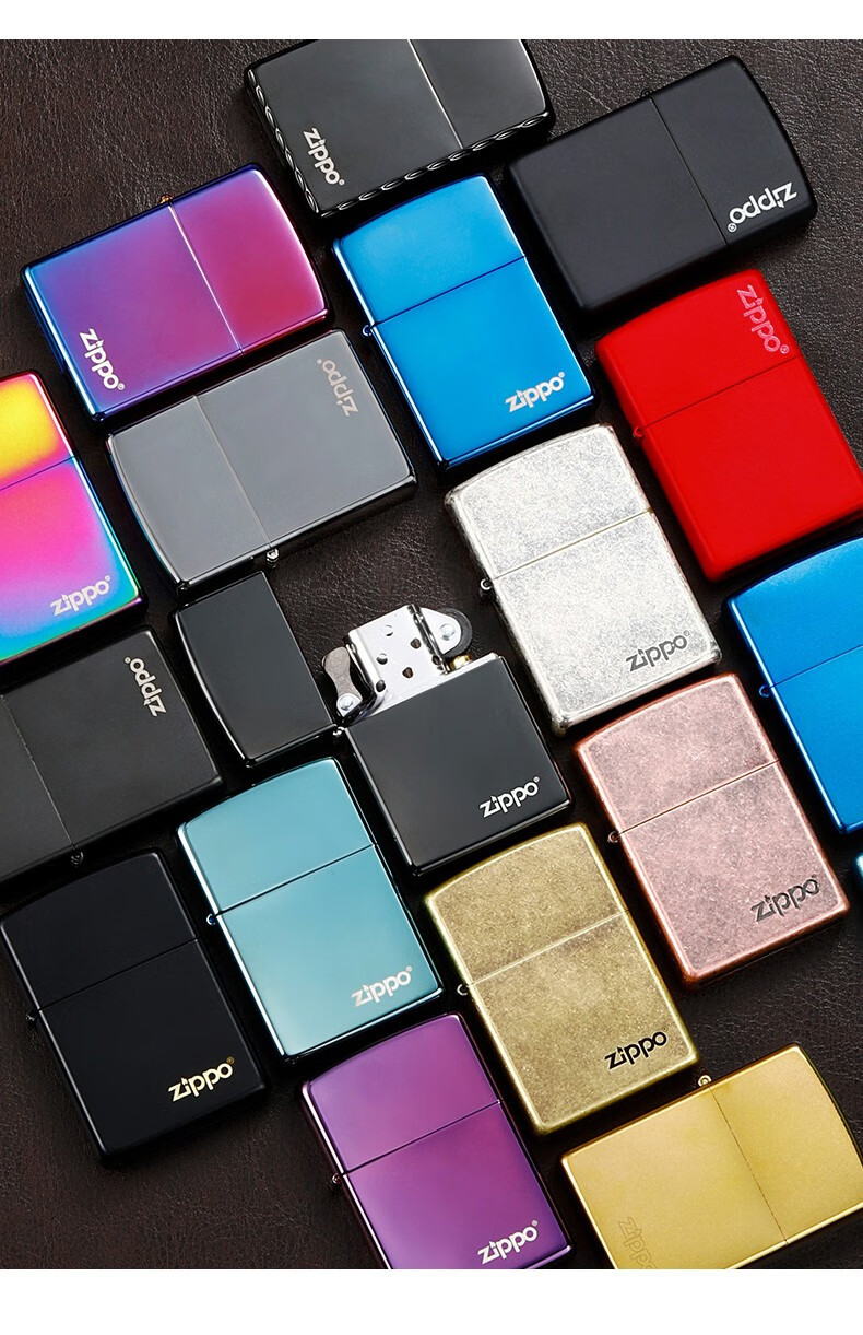 美国进口打火机zippo正版之宝常规基础款磨砂冰面黄铜古银标志zl芝宝