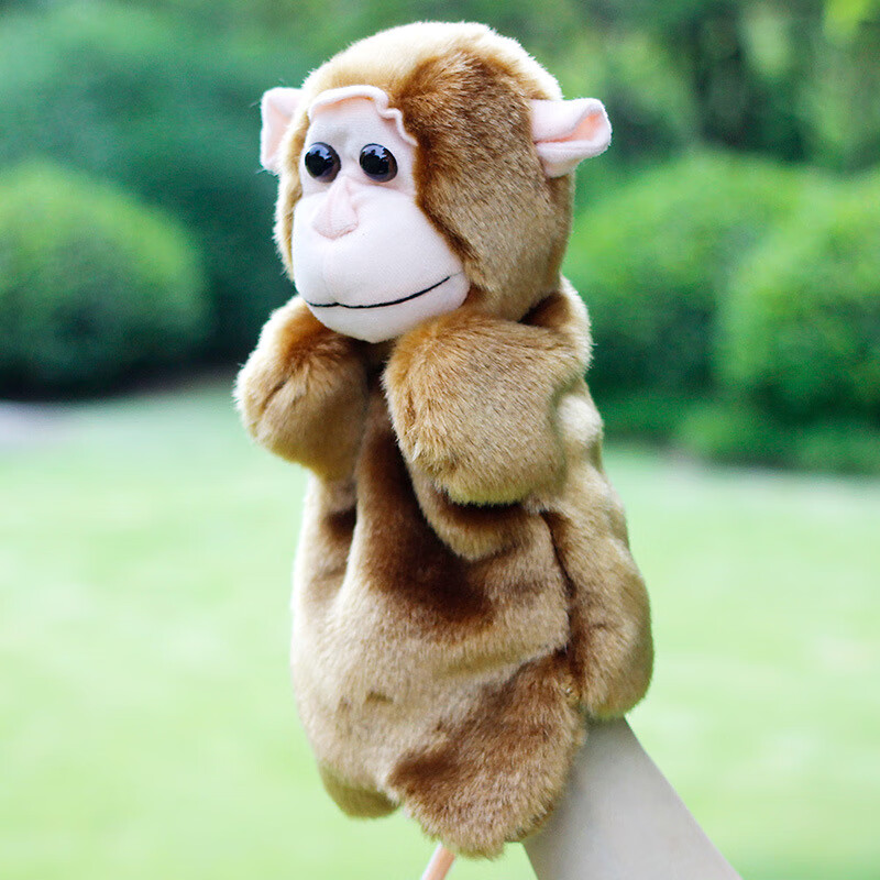 定制猴子手偶 卡通动物手偶子游戏套手玩偶 毛绒安抚玩具小猴子手偶