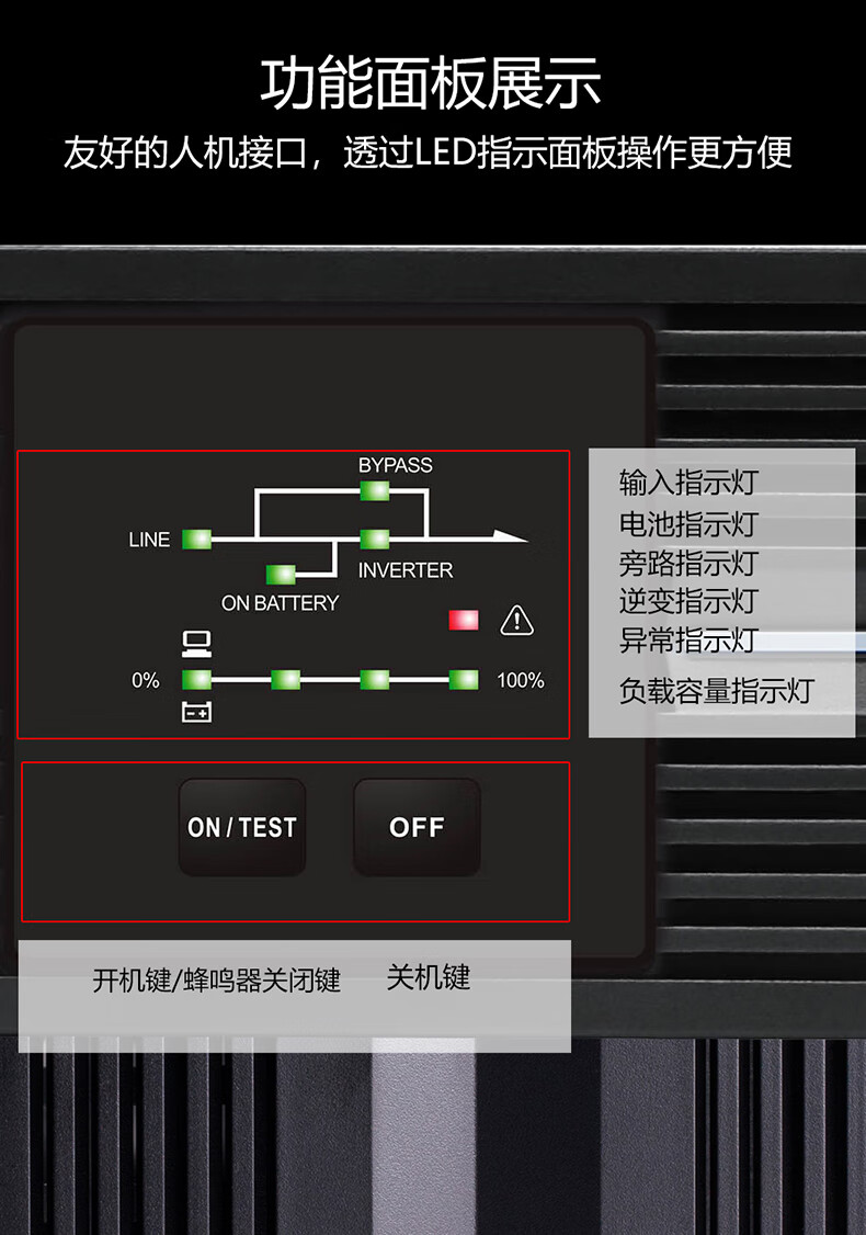 中达电通台达ups不间断电源r1kr2kr3k机架式标机内置电池组led新款