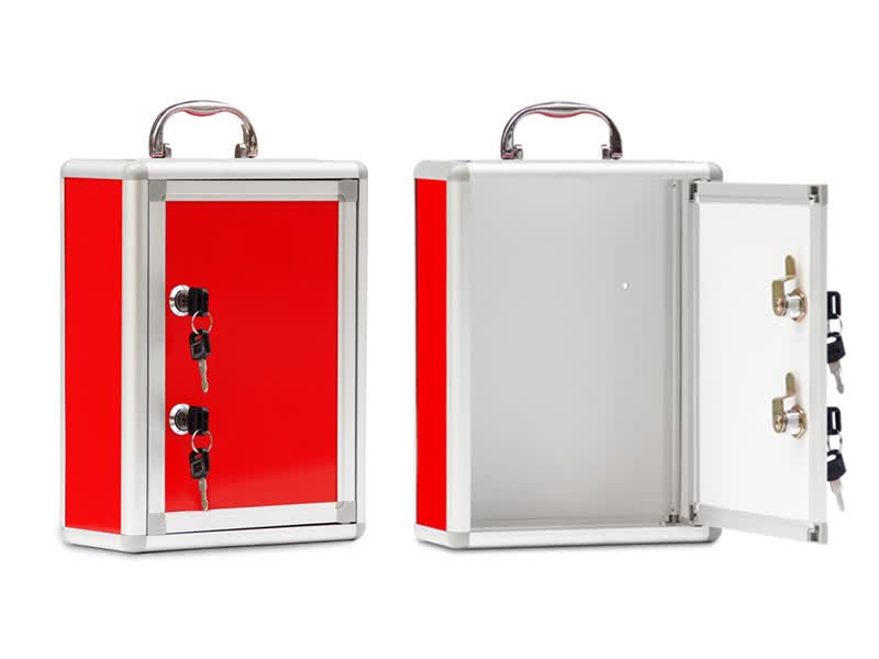 灿兴意见箱双锁意见箱小号手提箱家用双锁信箱爱心箱奉献箱募捐箱红色