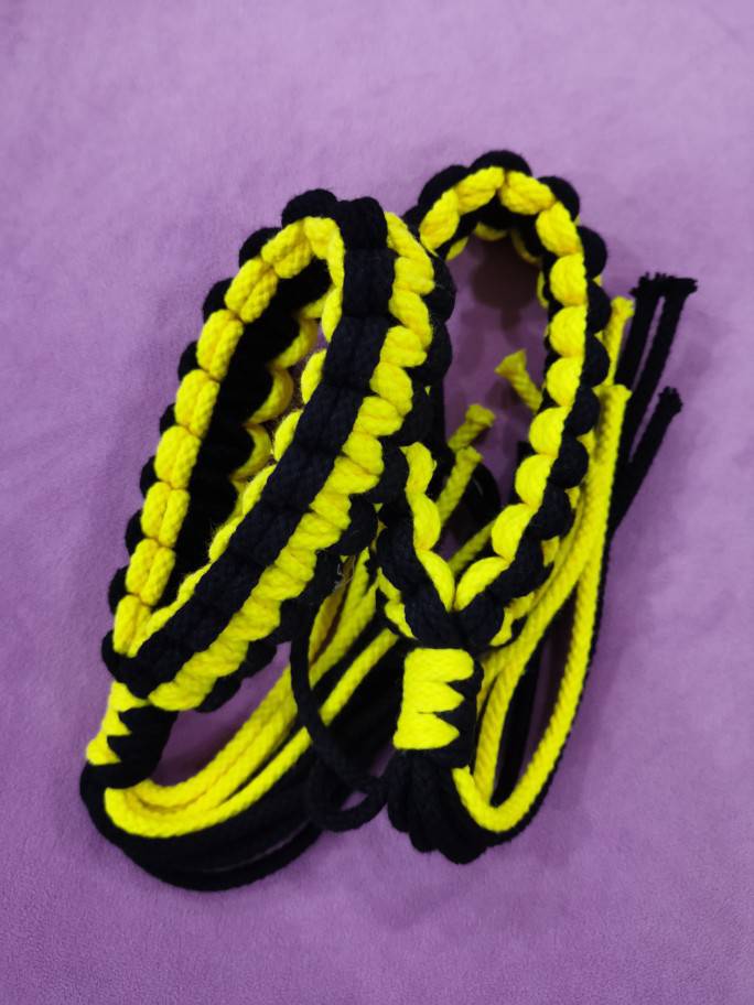 手工编织泰拳头箍臂箍臂环蒙空八戒古泰拳吉祥环拜师舞饰品格斗蓝色