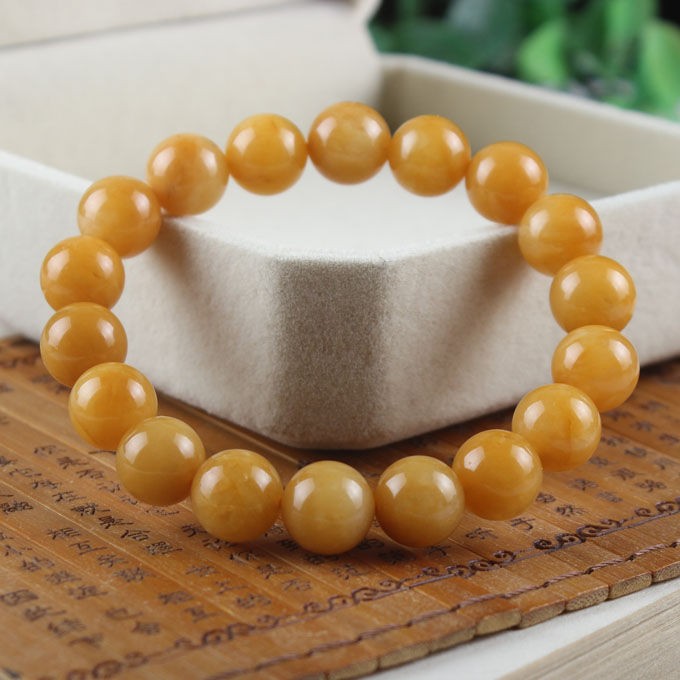 萃镶楼台湾老料橘子石手链情侣节日礼物情人节生日礼物 纯橘子石款108