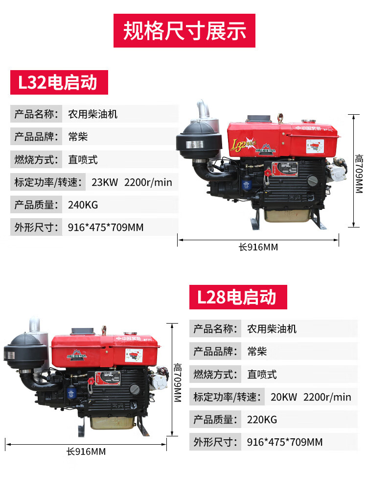 常柴32马力柴油机参数图片