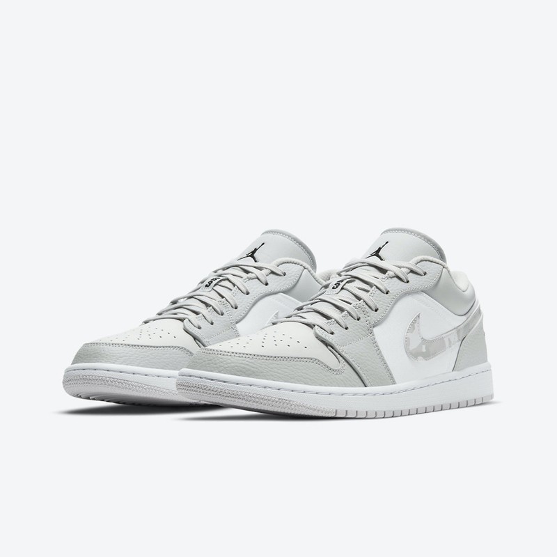 耐克nike air jordan 1 low aj1低帮男子灰白迷彩休闲篮球鞋 dc9036