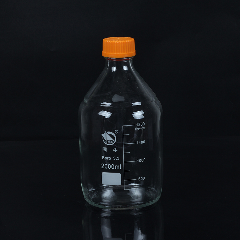 苏品透明丝口瓶密封瓶玻璃瓶2000ml 蜀牛蓝盖试剂瓶螺纹口带刻度蜀牛牌2000ml高硼硅 图片价格品牌报价 京东