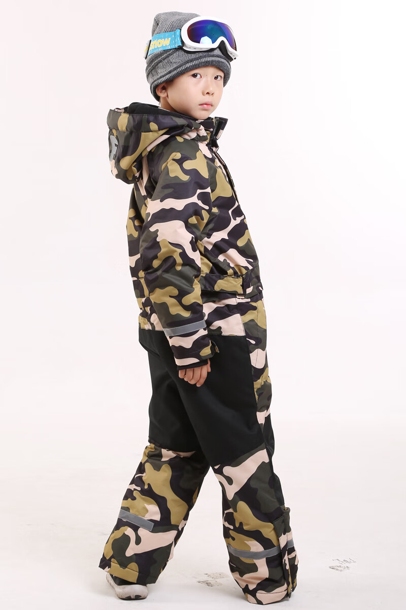 儿童连体滑雪服 北欧儿童男童女童单板双板连体滑雪服登山服防风防雨