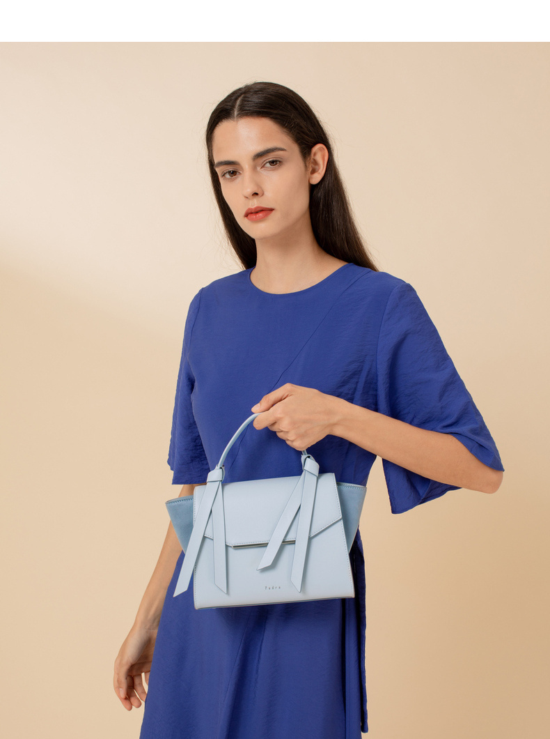 女包女士绳结装饰秋千包手提包斜挎包单肩包婚包pw255210011浅蓝色m