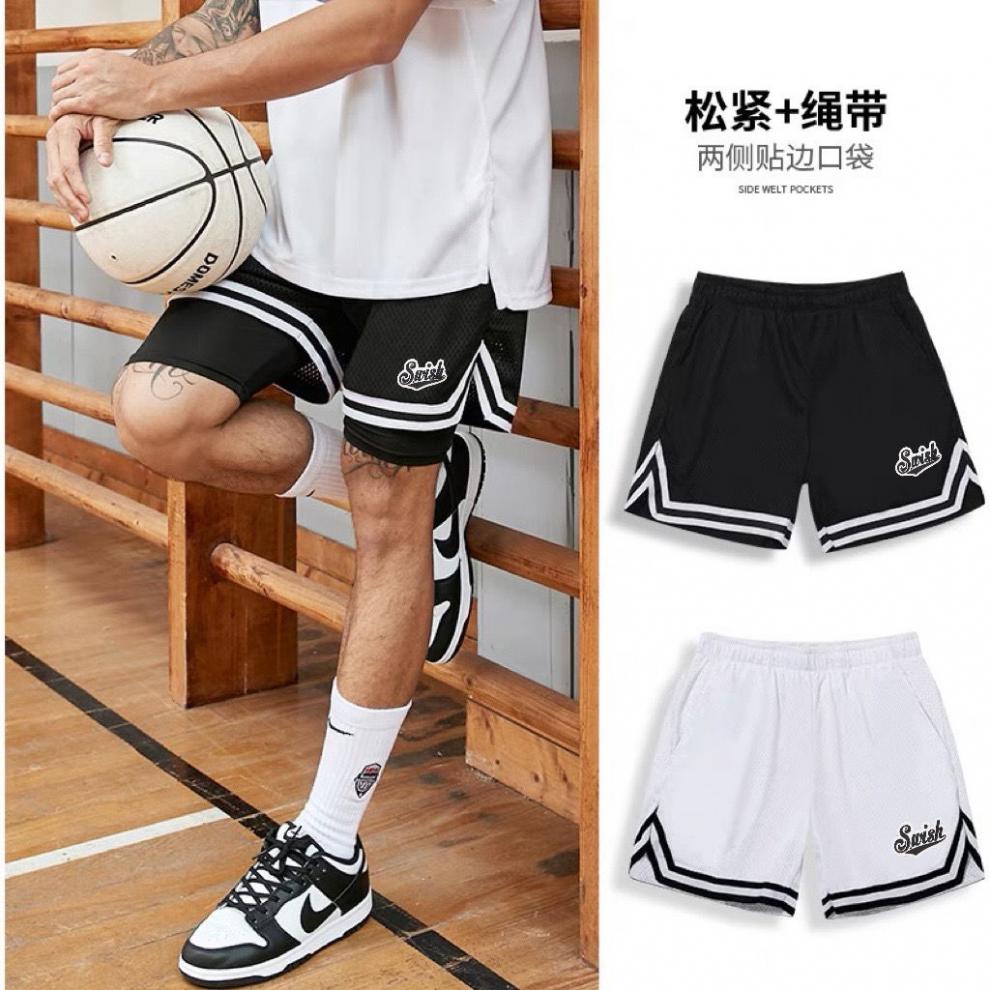 swish篮球美式短裤男夏季运动训练不过膝五分裤速干宽松透气球裤swish