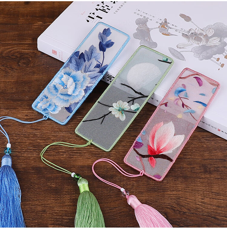 绣魁新款印花刺绣初学者手工课自绣古风苏绣十字绣小件书签丝带绣花