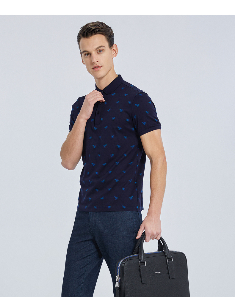 劲霸奥莱短袖高档t恤夏季新款男士商务休闲polo衫htka2587 深兰 170