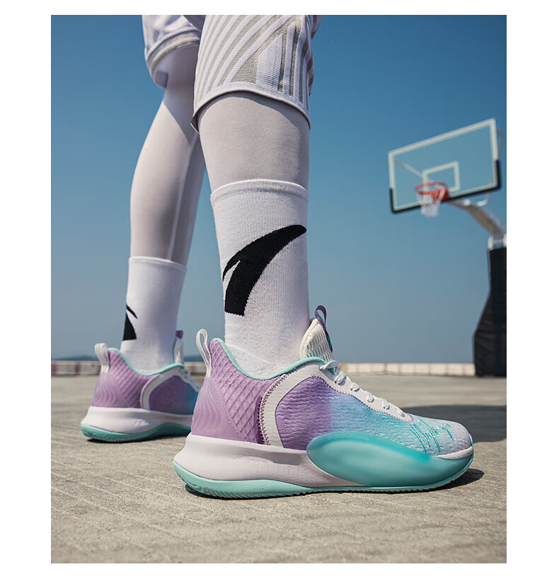 【轻骑兵6代】安踏篮球鞋男鞋秋季飞织网面透气低帮防滑缓震男子运动