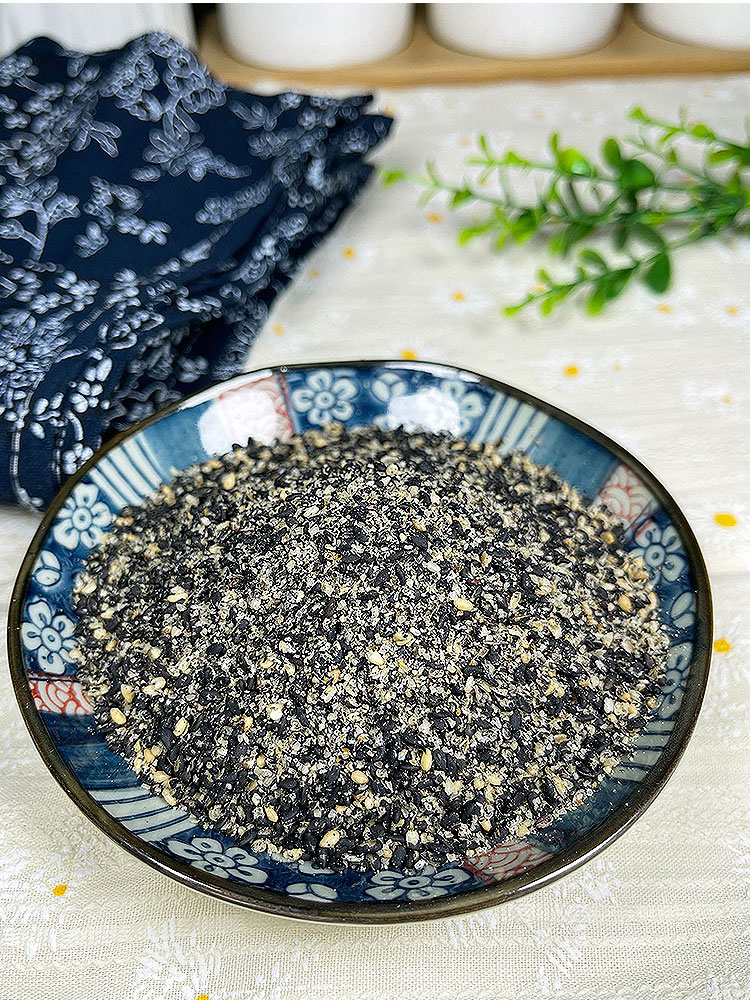 河南特产地锅炒的黑白芝麻1:1手工擀制黑白芝麻盐200g/瓶【图片 价格