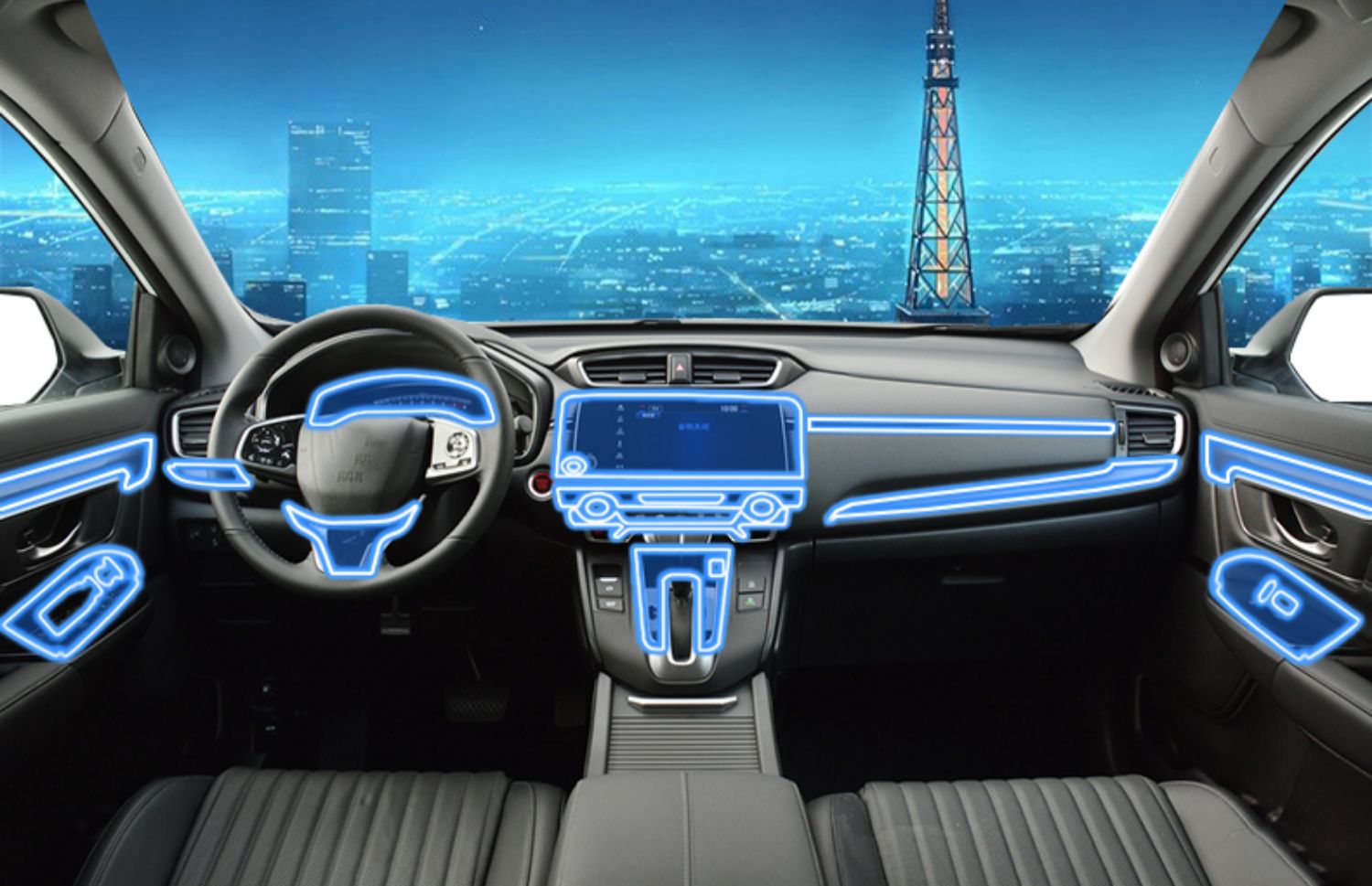 维诺亚适用于1721款本田crv皓影内饰保护膜中控排挡导航屏幕tpu膜改装