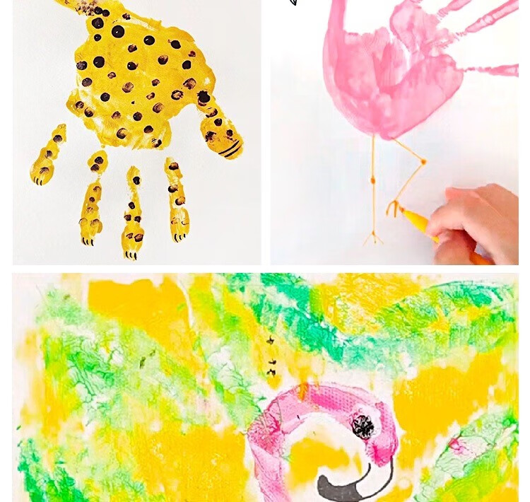 印泥儿童 手指画印泥彩色印台幼儿园创意涂鸦手掌印泥画颜料可水洗