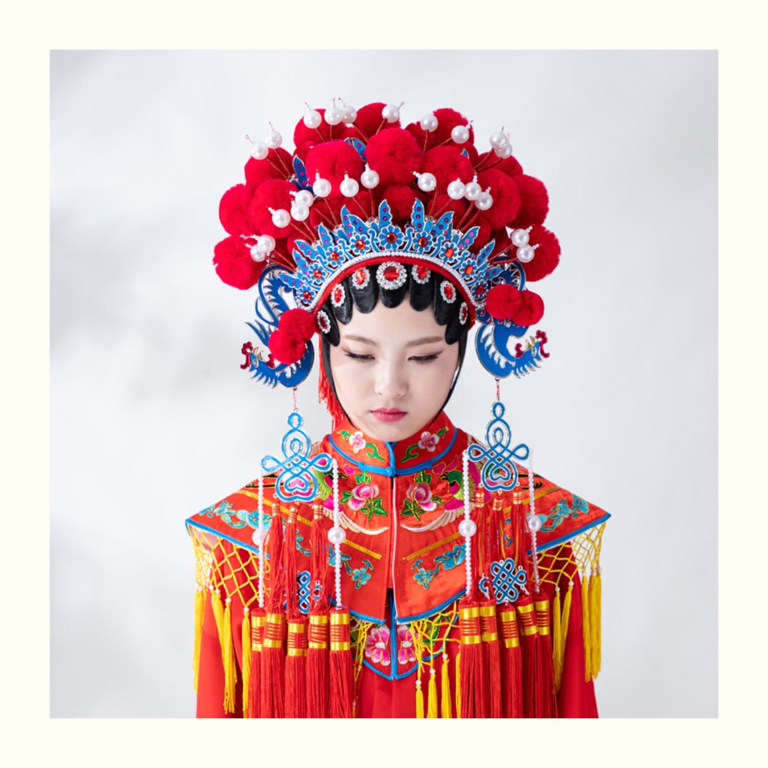 佧森滋京越剧戏剧戏曲贵妃醉酒新娘头饰凤冠霞披中式婚礼影楼古装蝴蝶