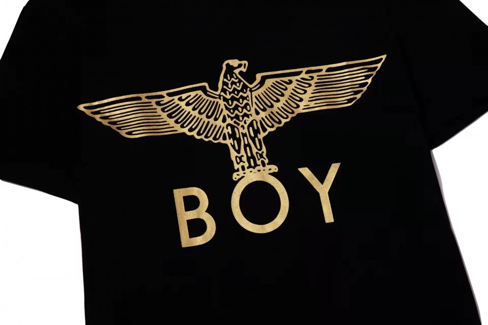 boy品牌官方店特价22新款boy潮牌情侣款烫金大老鹰基础款字母印花短袖
